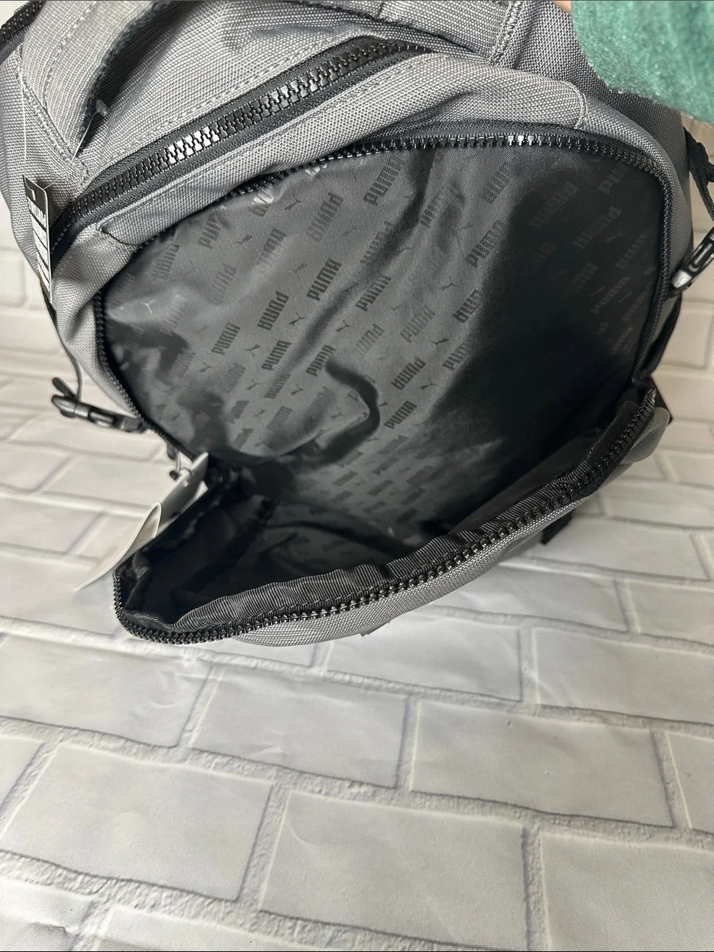 NWT Puma Large Gray and Black Backpack with Multiple Compartments